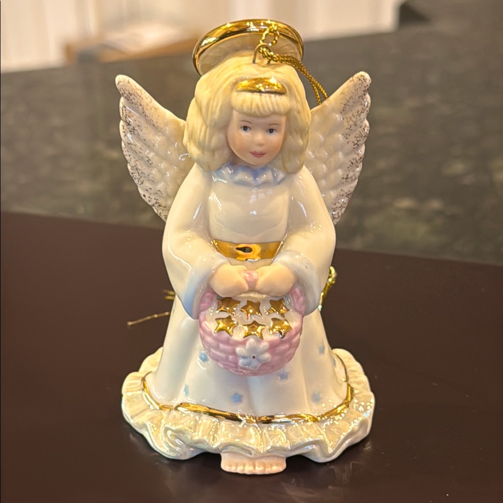 🔥LENOX BLOWOUT DEAL🔥VINTAGE LENOX ANGEL ORNAMENT W/TAG & TASSEL CLUB EDITION EUC